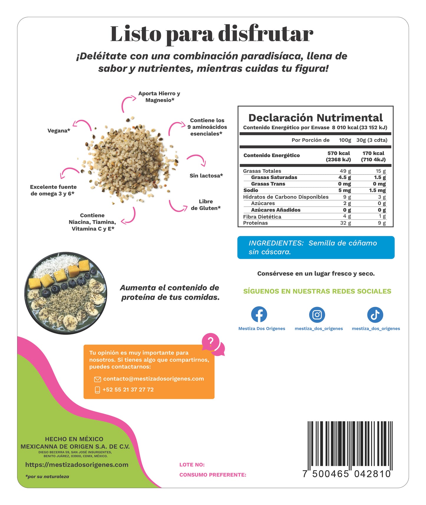 Hemp Hearts | Naturales 1400