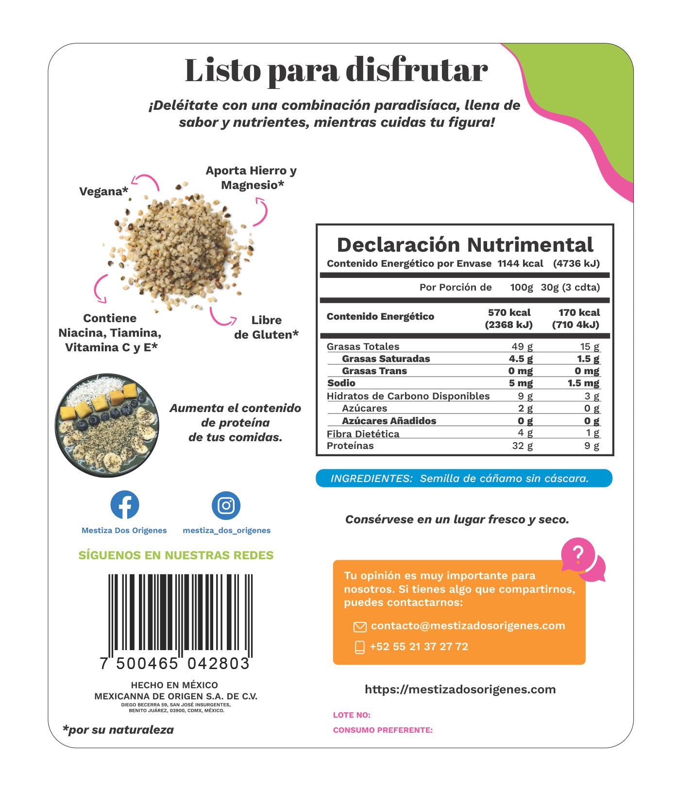 Hemp Hearts | Naturales 200